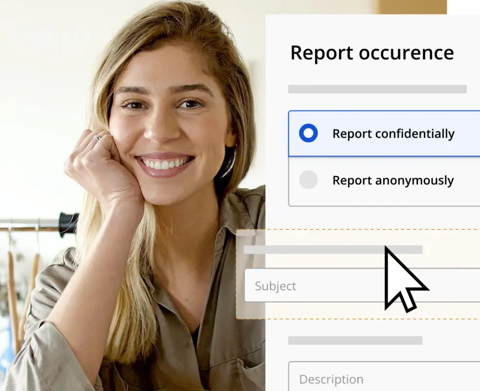 Dispositif de signalement | Meilleur / 2025 - Whistleblower Software by Formalize Employée travaillant sur un outil de signalement