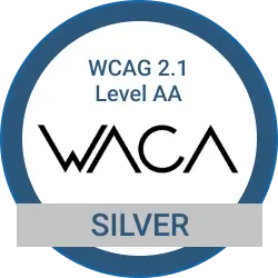 Distintivo de certificado prata WCAG 2.1 AA