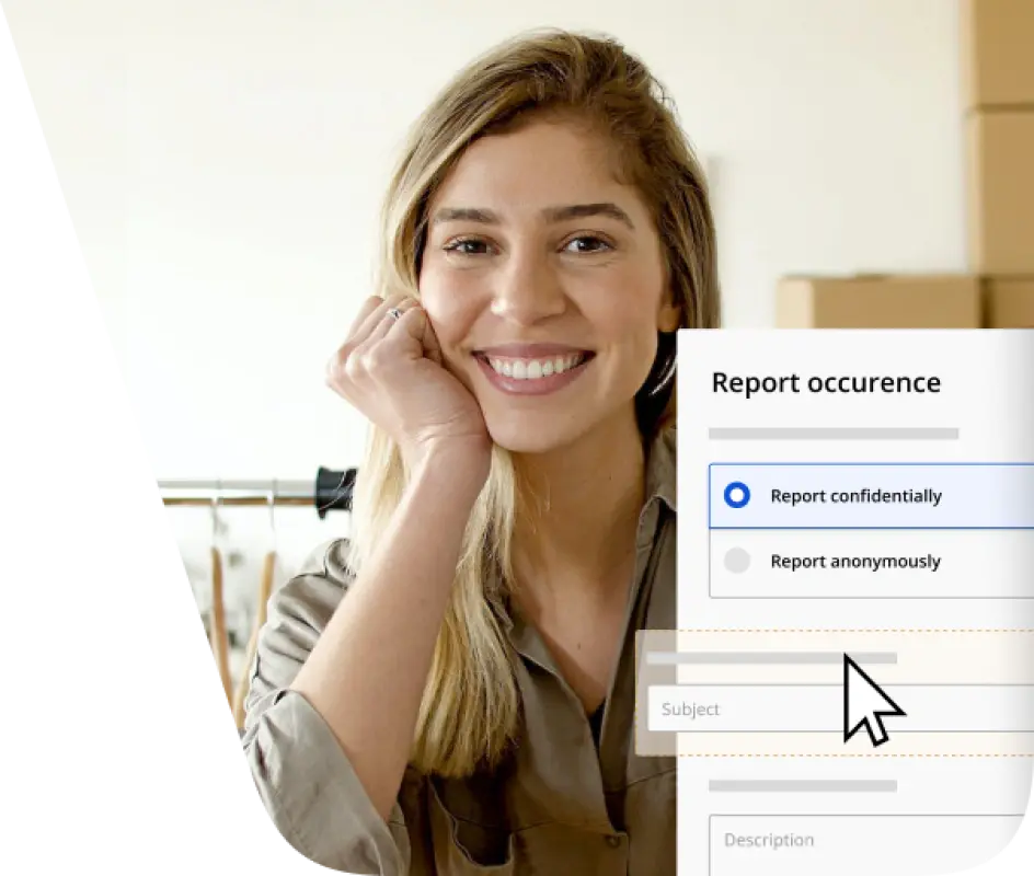 Piattaforma Whistleblower | Migliore / 2025 - Whistleblower Software by Formalize Impiegata che lavora su una piattaforma di segnalazione